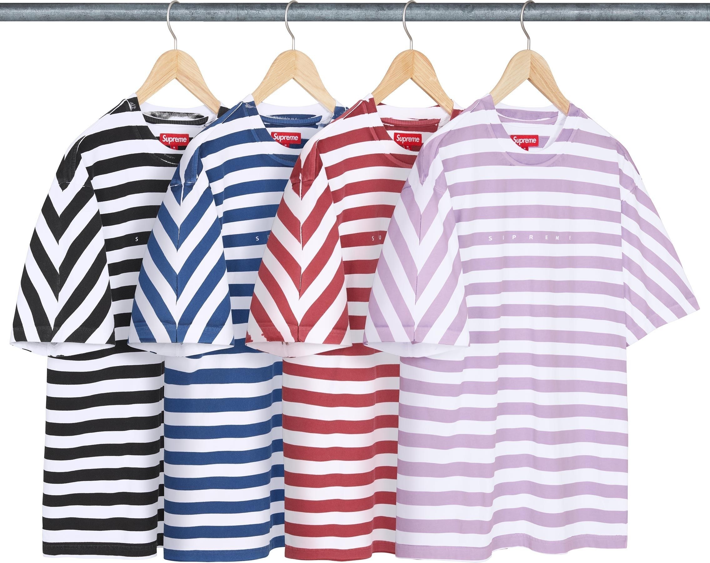 Overprint Stripe S/S Top
